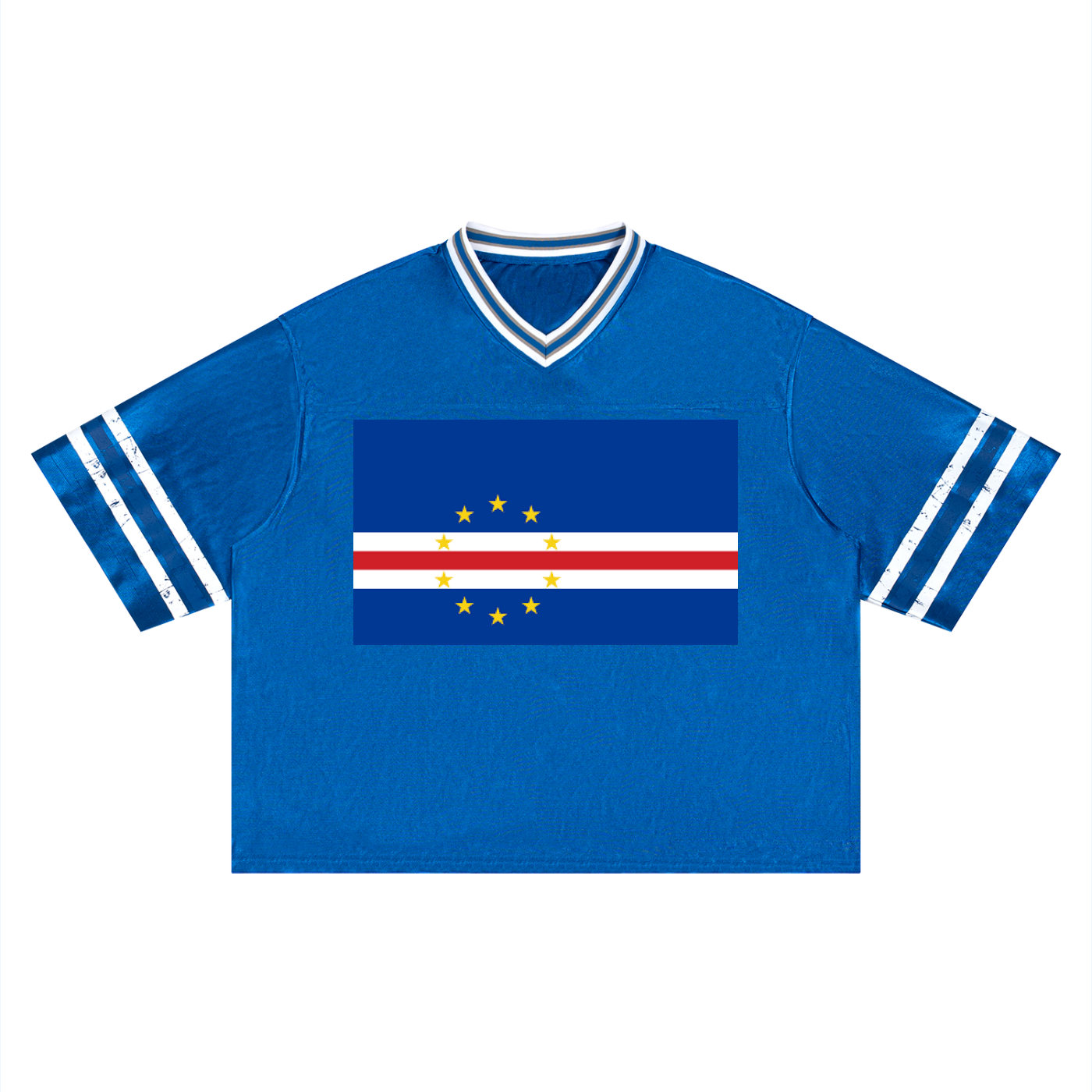 Cape Verde Unisex Boxy Striped Soccer Jersey