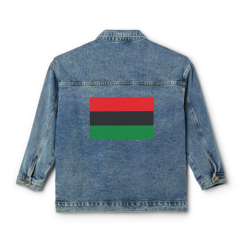 Denim Jacket — Pan-African Flag Back Graphic