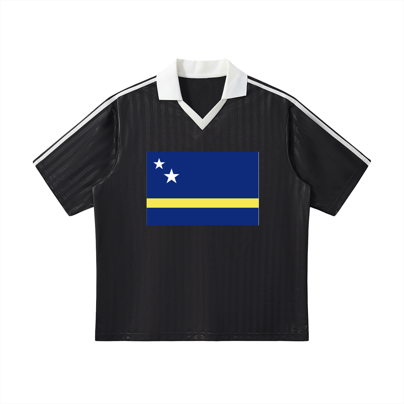 Curaçao Cntrast Collar Striped Soccer Jersey
