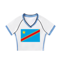 DRC Contrast Trim V-Neck Crop T-Shirt