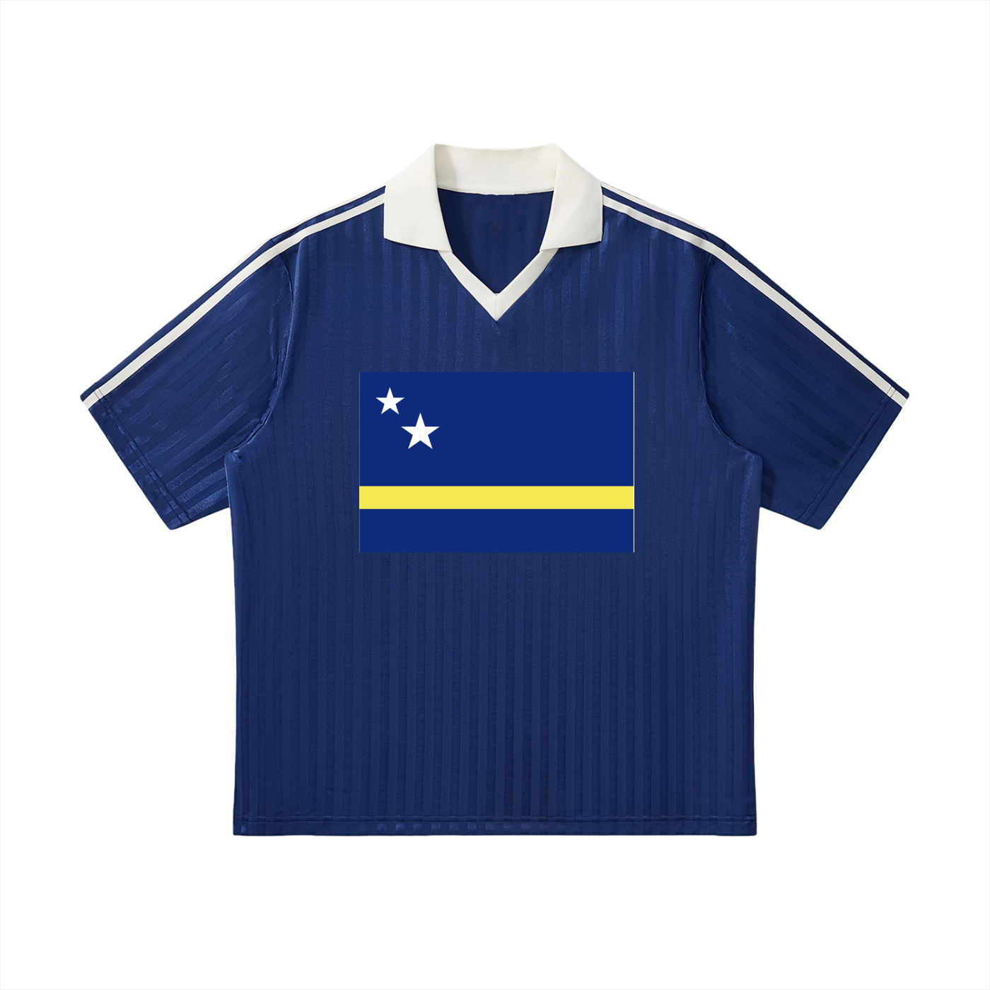 Curaçao Cntrast Collar Striped Soccer Jersey