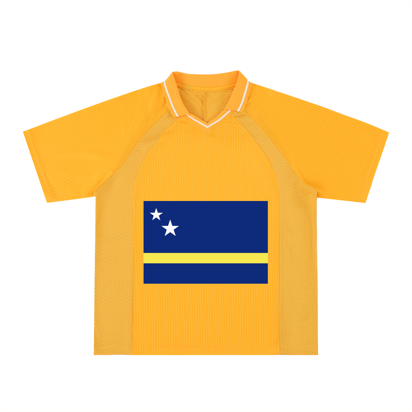 Curaçao Striped V-Neck Soccer Jersey