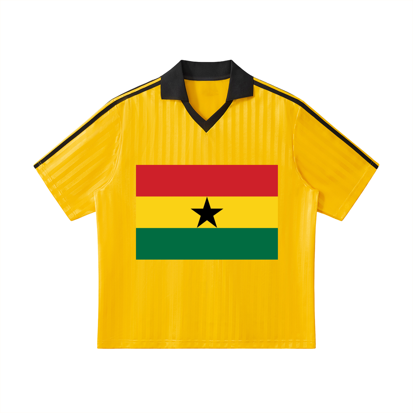 Contrast Collar Striped Soccer Jersey