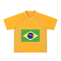 Brazil Striped V-Neck Soccer Jersey