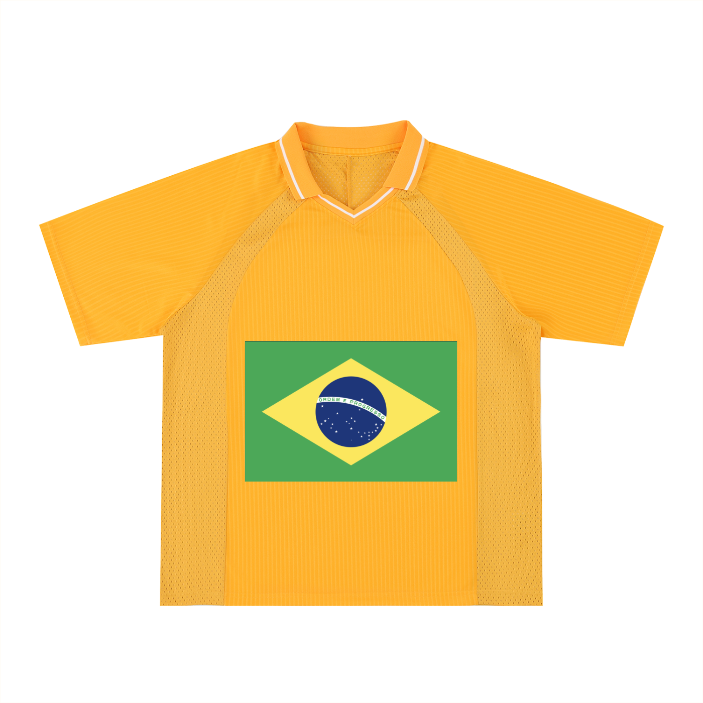 Brazil Striped V-Neck Soccer Jersey